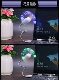 New USB 2.0 Adjustable Mini LED Rechargeable Gooseneck colorful FAN for desktop cool