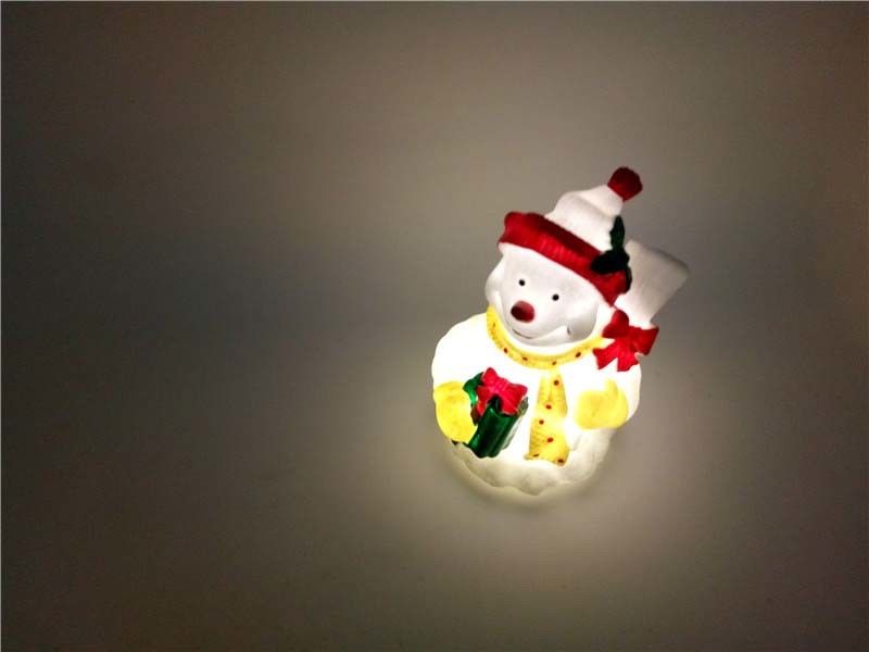 High Quality Wireless Christmas LED Decoration Mini Light up Snowman Plastic Toy